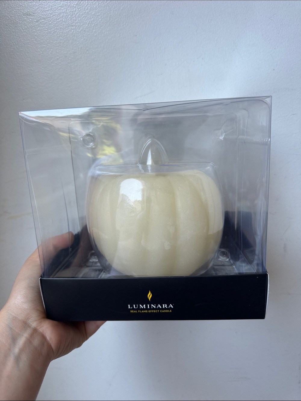 Luminara Cream Pumpkin Decorative LED Flicker Candle